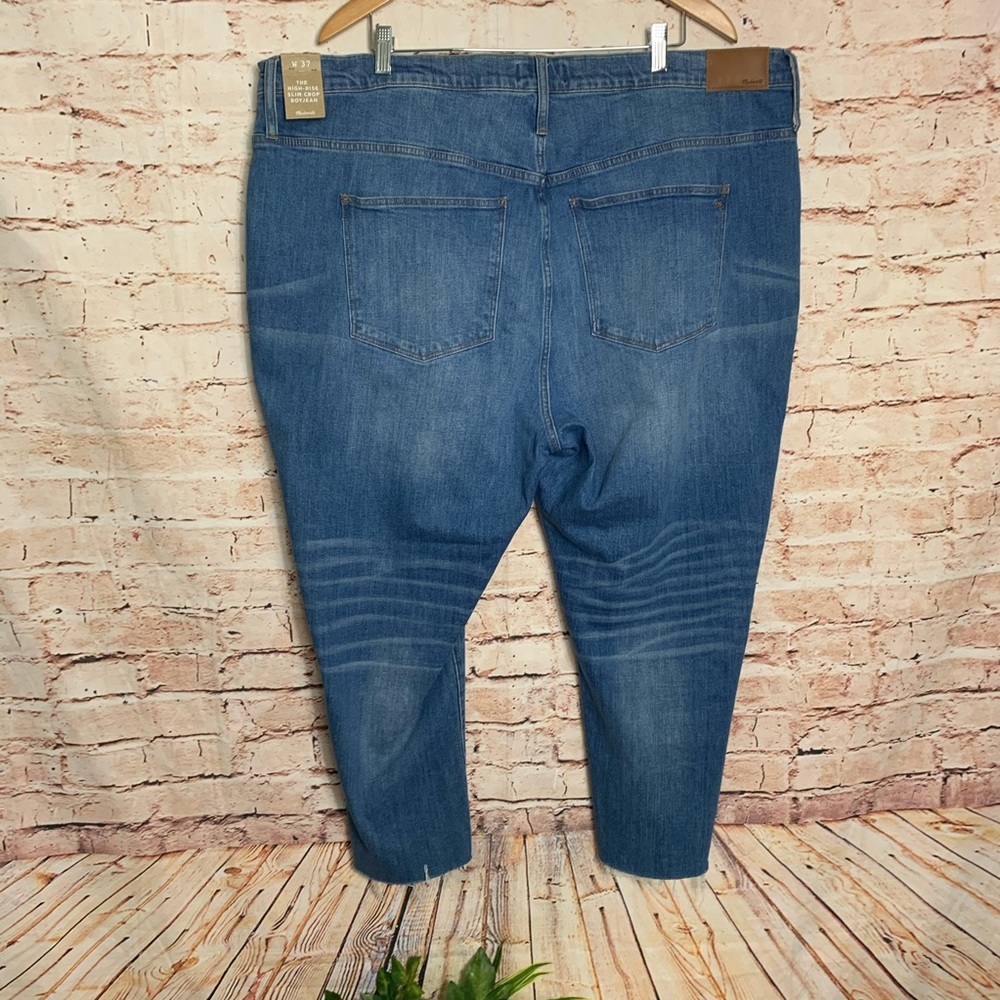 Madewell High Waist Crop Slim Boy Jean - Picture 5 of 7